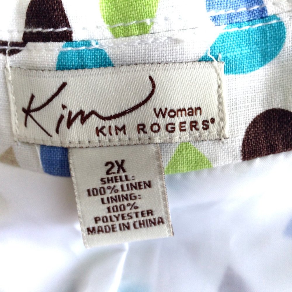 KIM ROGERS WOMEN-Multi-Color 100% Linen Jacket - Picture 11 of 12